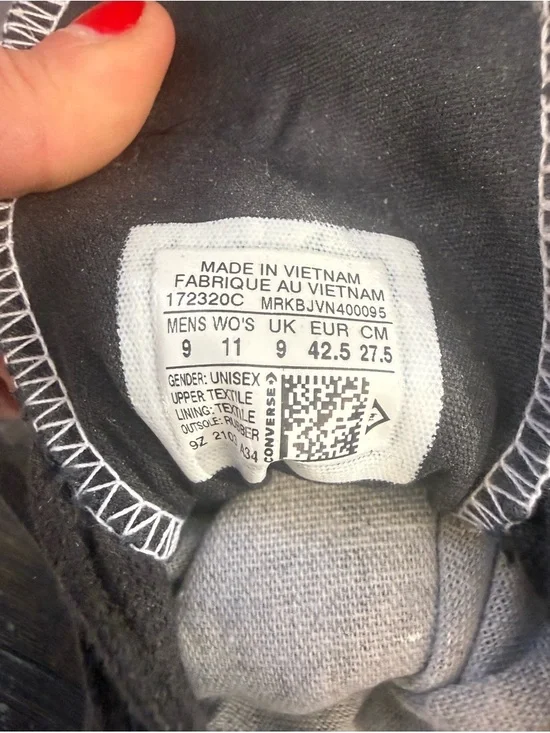 FRAGMENT DESIGN x MONCLER x CONVERSE UNISEX SNEAKERS, US MENS 9/WOMENS 11, BLACK - Picture 13 of 14